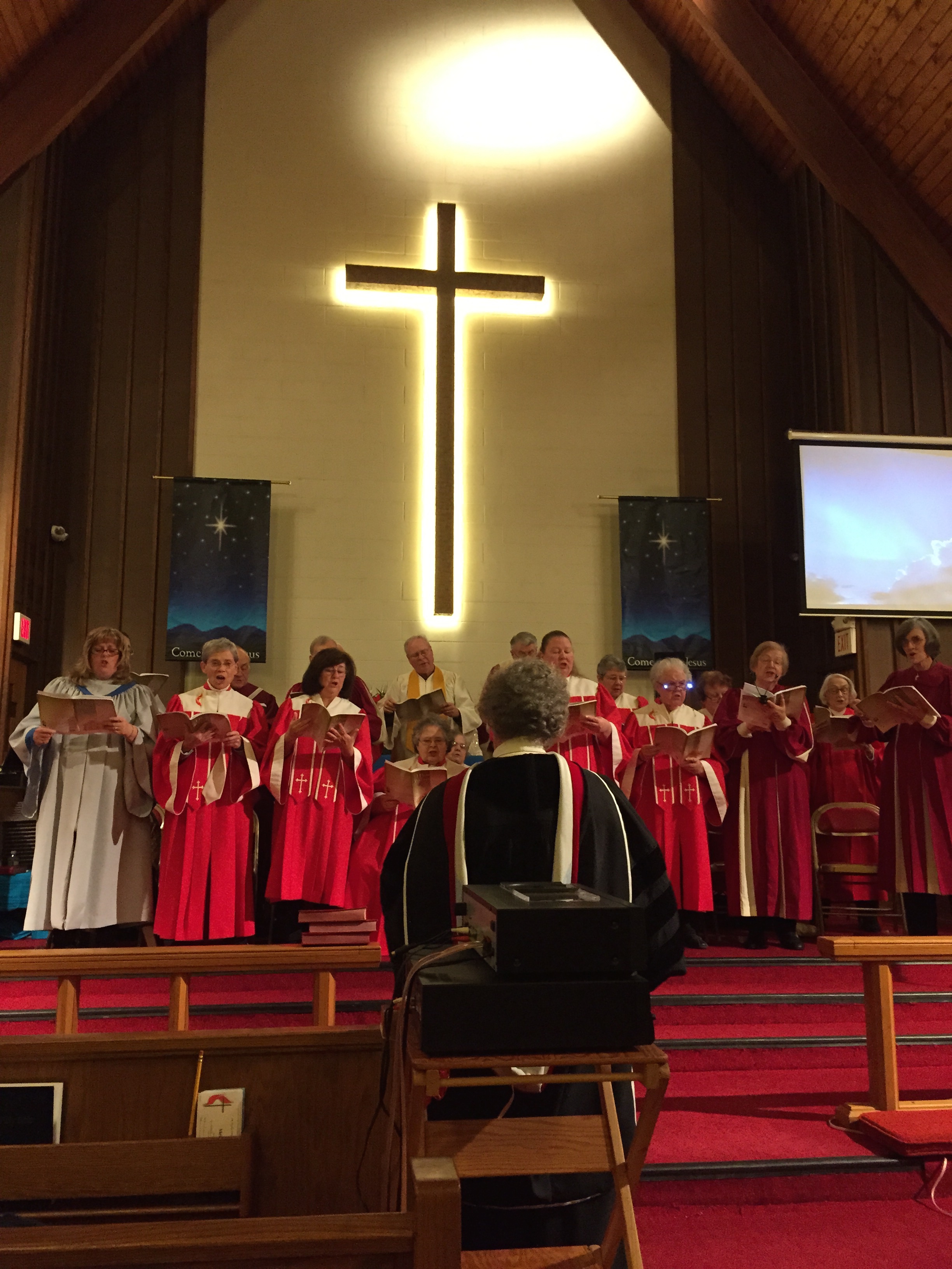 Image of the Northern Shore Cluster Choir at the Matawan UMC on Nov 30.